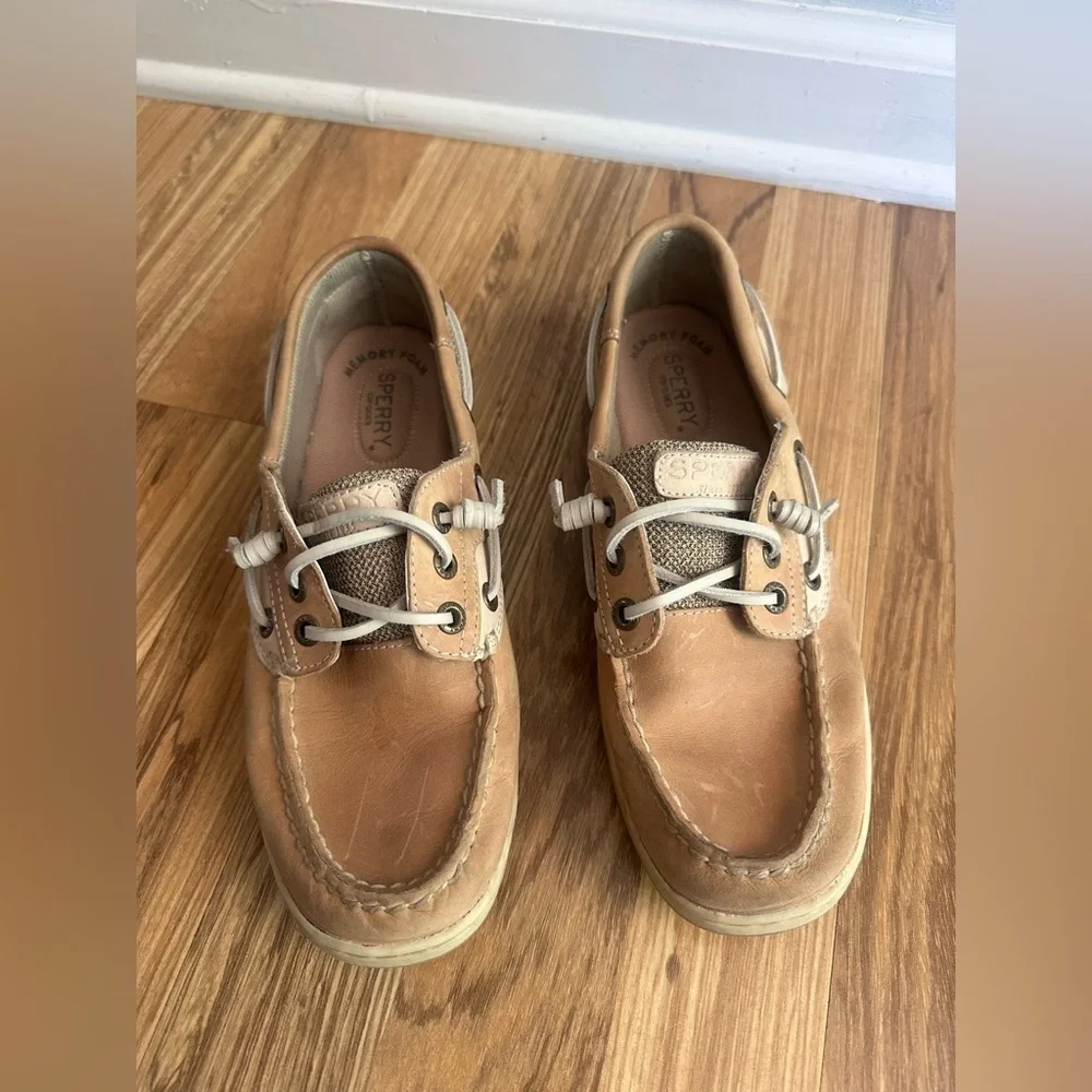 Sperry Top Sider Women Leather Boat Shoes Brown With Memory Foam Size 7